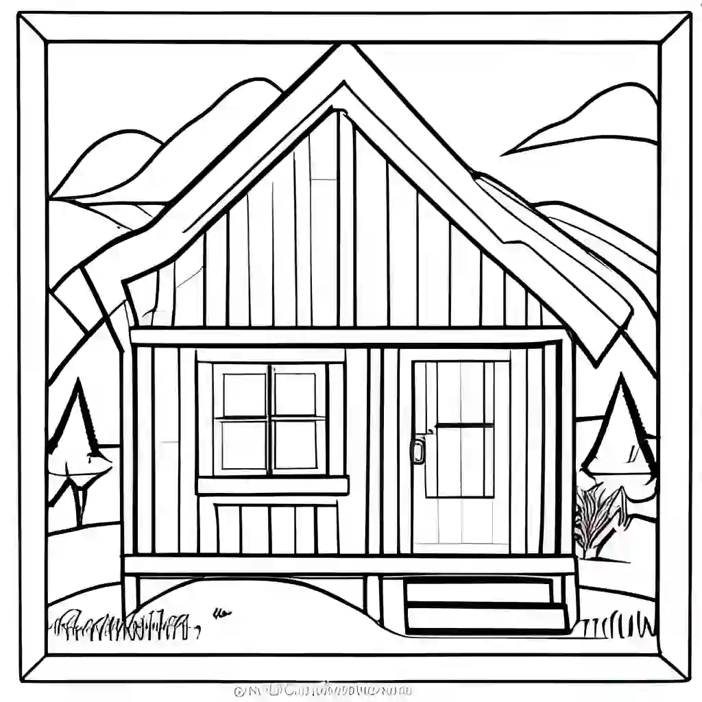 Log Cabin coloring pages